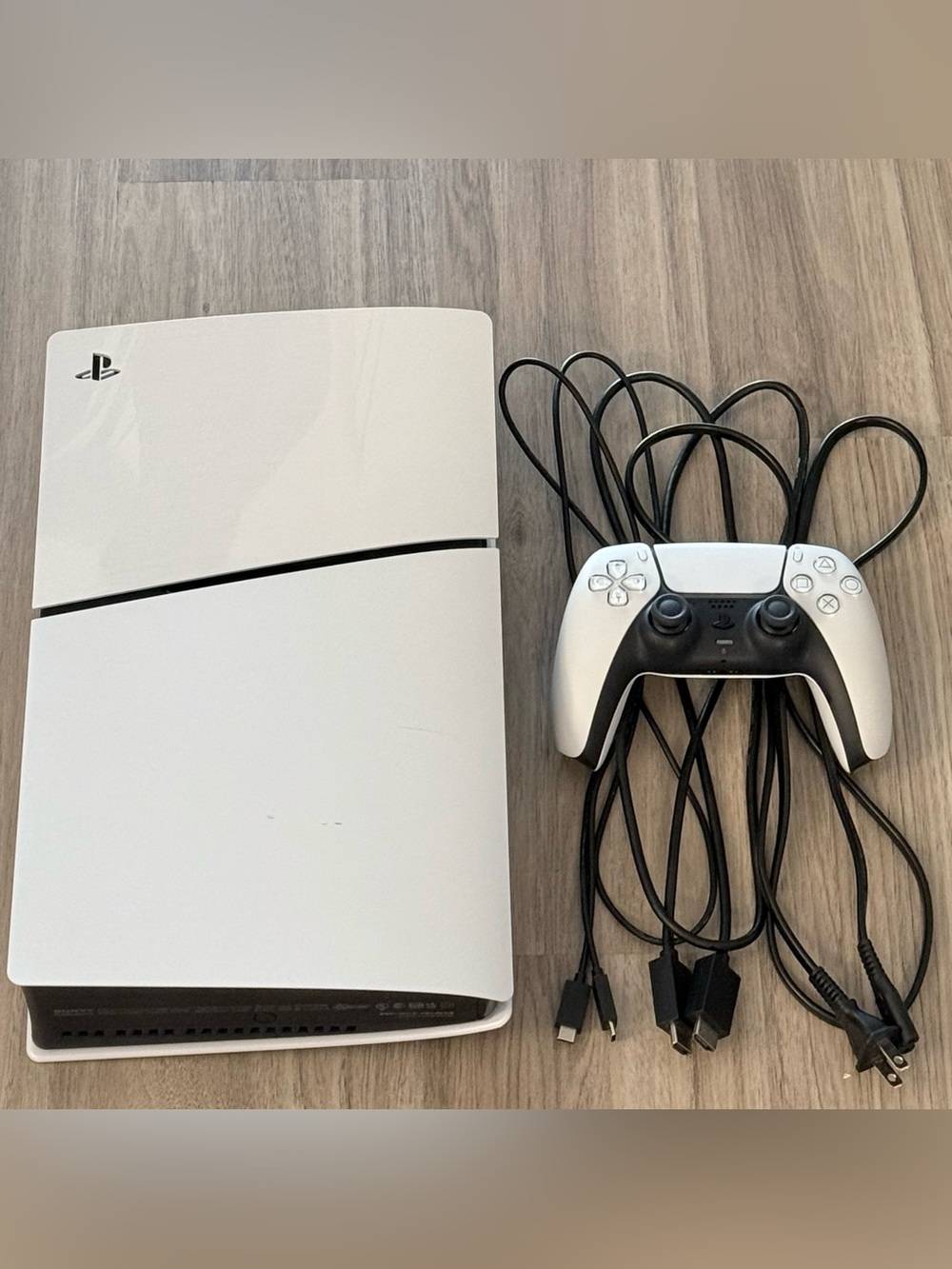 PlayStation 5 Slim Digital (825GB) with White DualSense Controller and Cables